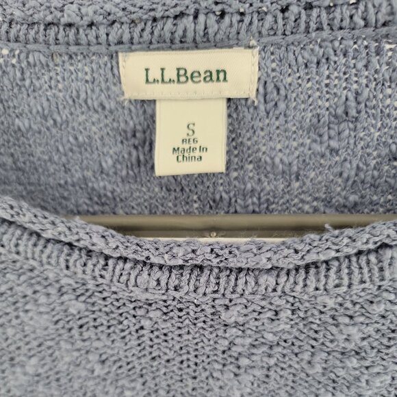 L.L.Bean Lightweight Cotton Knit Sweater | Blue | Small - Picture 3 of 7